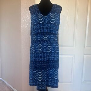 NWT Ambernoon Blue Sleeveless V Neckine Dress Size Medium